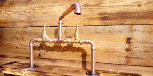 Copper Pipe Swivel Mixer Faucet Taps - Counter Top Bowl - Miss Artisan
