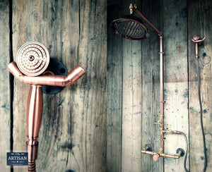 Thermostatic Copper Rainfall Shower With Hand Sprayer