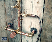 Load image into Gallery viewer, Thermostatic Copper Rainfall Shower With Hand Sprayer
