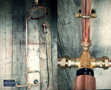 Load image into Gallery viewer, Thermostatic Copper Rainfall Shower With Hand Sprayer