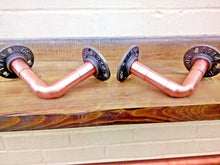 Load image into Gallery viewer, Copper Pipe Shelf Brackets - Pair - Miss Artisan