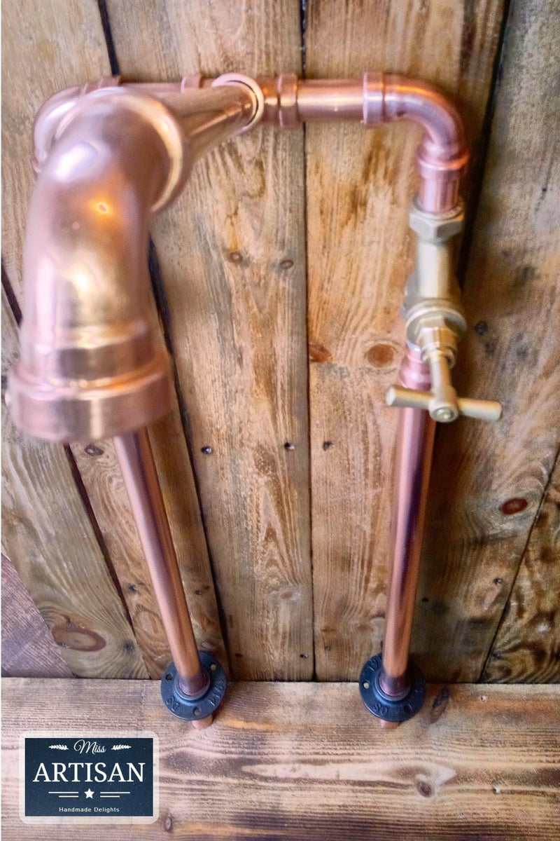 Freestanding Copper Pipe Bath Taps Rustic Industrial Freestanding