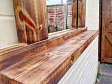 Laden Sie das Bild in den Galerie-Viewer, Reclaimed Solid Wood Rustic Mirror With Shelf - Style 3 - Miss Artisan