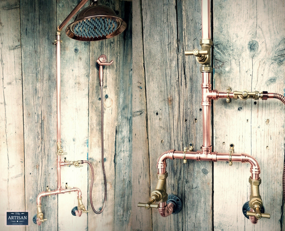 Outdoor / Indoor Copper Pipe Rainfall Shower Miss Artisan Ltd