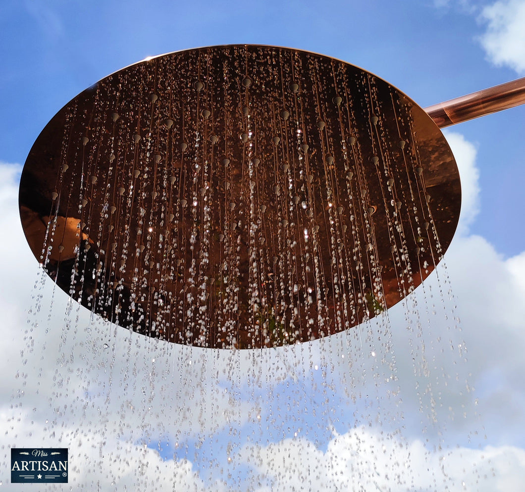 Large 16 Inch Round Flat Double Copper Shower Heads