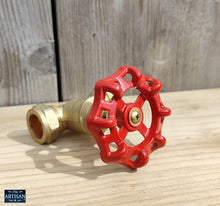 Laden Sie das Bild in den Galerie-Viewer, 22mm Stopcock Valve With Oversized Red Wheel Handle