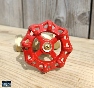 22mm Stopcock Valve With Oversized Red Wheel Handle