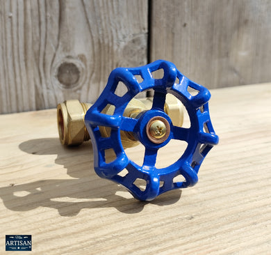 22mm Stopcock Valve With Oversized Blue Wheel Handle