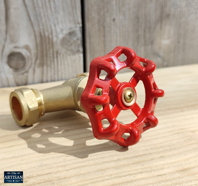 22mm Stopcock Valve With Oversized Red Wheel Handle