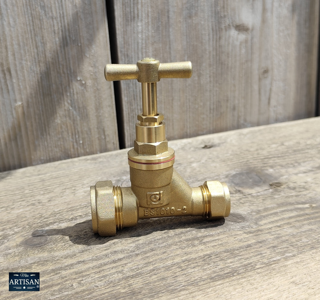 22mm x 15mm Brass Stop Valve