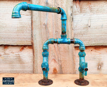 Load image into Gallery viewer, Verdigris Copper Swivel Mixer Faucet Tap