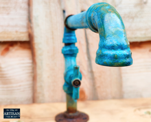 Load image into Gallery viewer, 1 x Verdigris Copper Pipe Swivel Faucet Tap