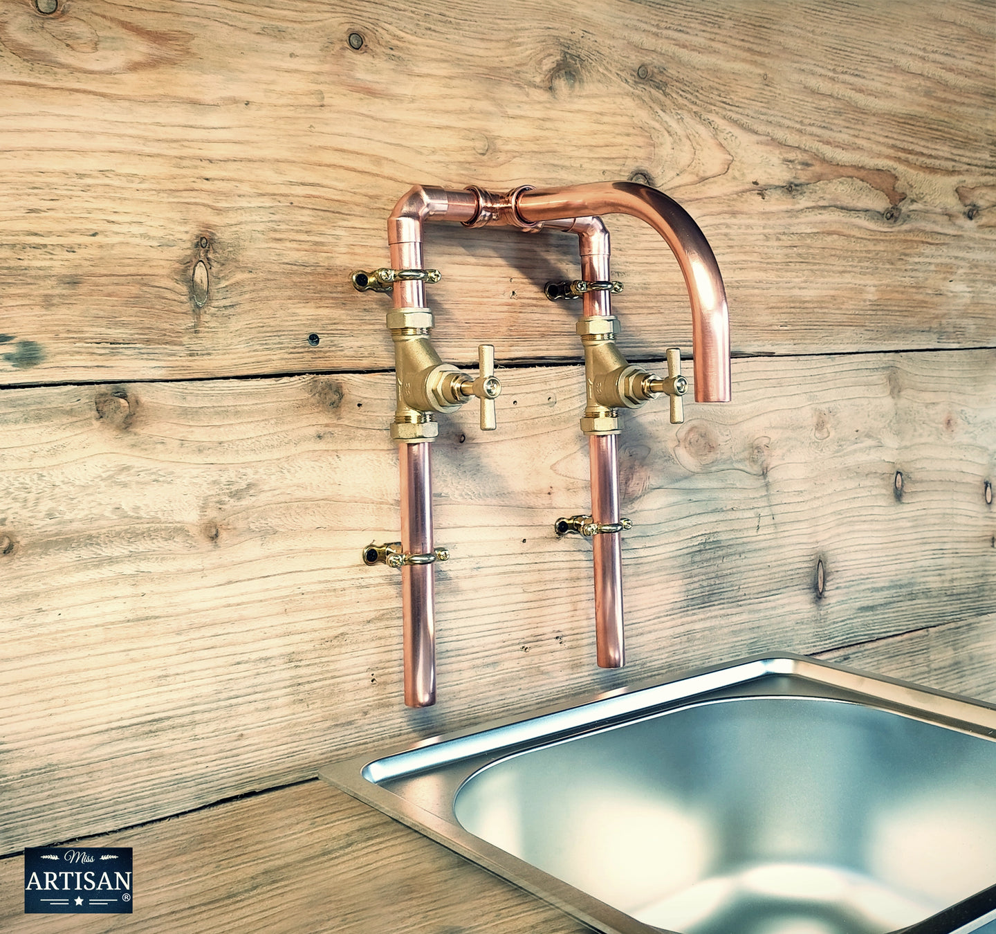 Copper Mixer Tap Wall Mounted Faucet - Swivel Spout