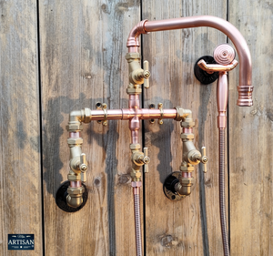 Kupferrohr Doppelwaschbecken Mixer Schwenkarmatur Wasserhähne