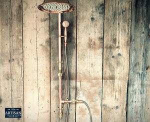 Copper Hosepipe Shower With Hand Sprayer