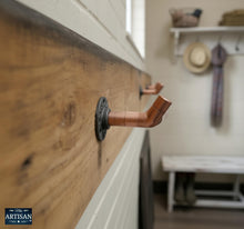 Load image into Gallery viewer, Double Angled Copper Pipe Hook