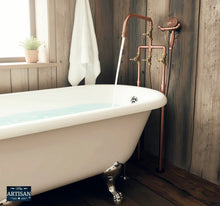 Load image into Gallery viewer, Freestanding Copper Pipe Mixer Tap With Hand Sprayer