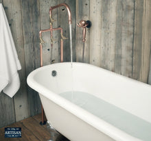 Load image into Gallery viewer, Freestanding Copper Pipe Mixer Tap With Hand Sprayer