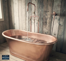 Load image into Gallery viewer, Freestanding Copper Pipe Mixer Tap With Hand Sprayer