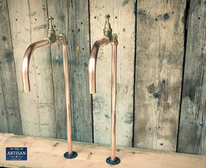 Freestanding Copper Sink Bath Tap Faucets - Pair