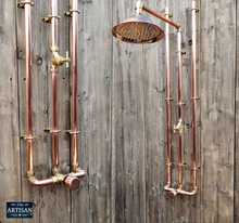 Load image into Gallery viewer, Thermostatic Copper Rainfall Shower With Ceiling Pipes