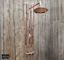 Load image into Gallery viewer, Thermostatic Copper Rainfall Shower With Ceiling Pipes