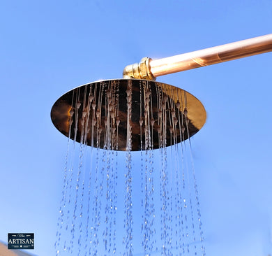Space Saving Flat Copper Shower Head 8 Inch