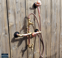 Load image into Gallery viewer, Thermostatic Copper Shower With Hand Sprayer And Lower Tap