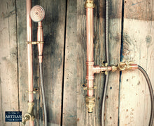 Charger l&#39;image dans la galerie, Copper Hosepipe Shower With Hand Sprayer