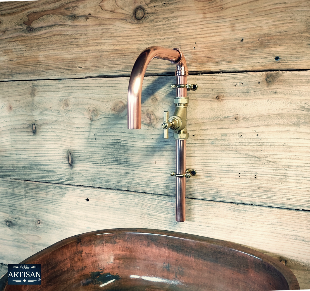 Single Copper Tap Wall Mounted - Swivel Spout