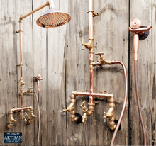 Load image into Gallery viewer, Copper And Brass Shower With Lower Tap And Hand Sprayer