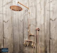 Load image into Gallery viewer, Copper And Brass Shower With Lower Tap And Hand Sprayer