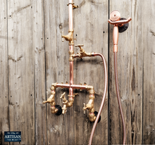 Load image into Gallery viewer, Copper And Brass Shower With Lower Tap And Hand Sprayer