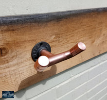 Load image into Gallery viewer, Double Angled Copper Pipe Hook