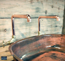 Laden Sie das Bild in den Galerie-Viewer, Pair Of Copper Faucet Taps - Fixed Spout