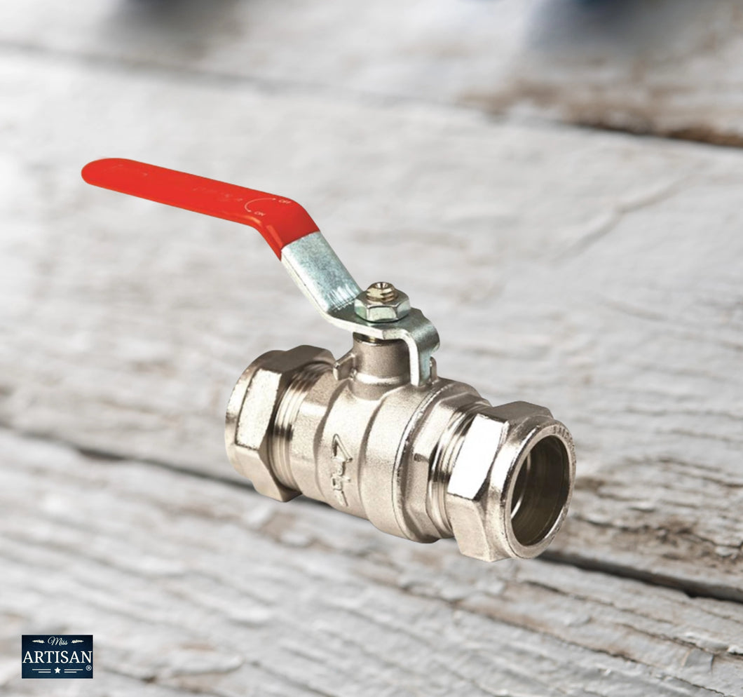 22mm / 15mm Red Lever Ball Valves
