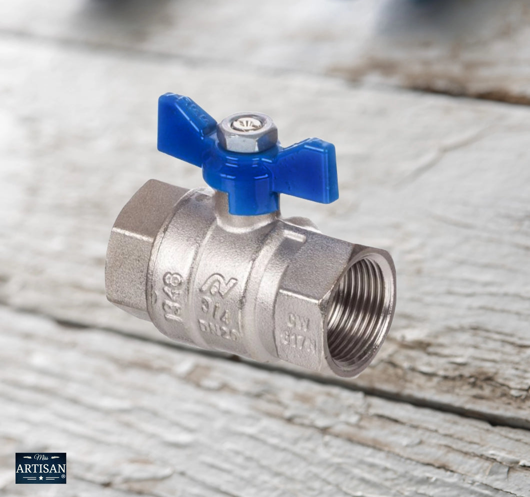 1/2 - 3/4 Inch Blue Butterfly Ball Valves
