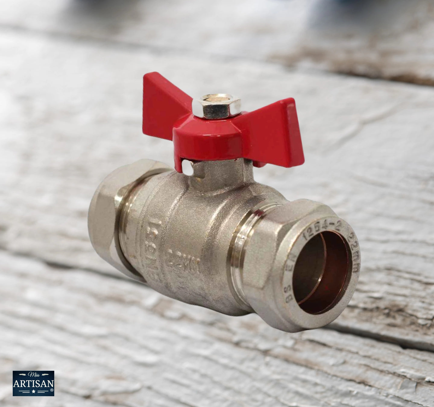 22mm / 15mm Red Butterfly Ball Valves