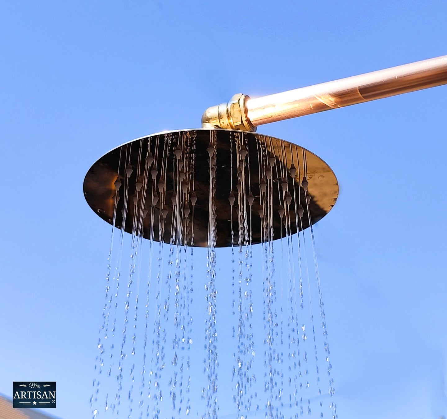 Space Saving Flat Copper Shower Head 8 Inch