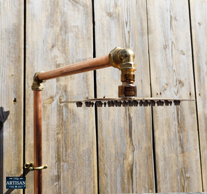 Space Saving Flat Copper Shower Head 8 Inch
