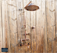 Load image into Gallery viewer, Copper Shower With Lower Swivel Faucet And Hand Sprayer