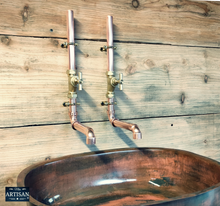 Load image into Gallery viewer, Pair Of Copper Wall Mounted Faucet Taps - Swivel Spout