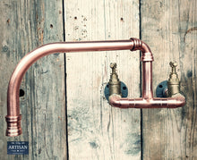 Laden Sie das Bild in den Galerie-Viewer, Copper Pipe Mixer Tap Wide Reach