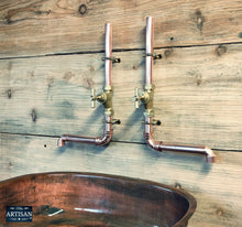 Load image into Gallery viewer, Pair Of Copper Wall Mounted Faucet Taps - Swivel Spout