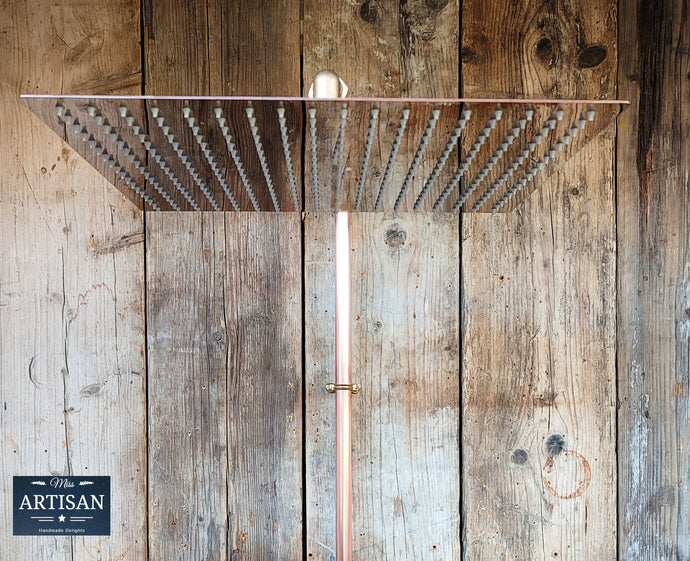 16 Inch Square Flat Double Copper Shower Heads