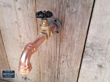 Load image into Gallery viewer, Outdoor / Indoor Pair Of Copper Pipe Wall Mounted Faucet Taps - Miss Artisan