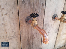 Load image into Gallery viewer, Outdoor / Indoor Pair Of Copper Pipe Wall Mounted Faucet Taps - Miss Artisan