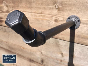 Angled Cast Iron / Steel Clothes Rail - Wall Mounted - Miss Artisan