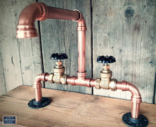 Charger l&#39;image dans la galerie, Copper Pipe Swivel Mixer Faucet Taps - Black Handles