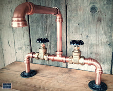 Load image into Gallery viewer, Copper Pipe Swivel Mixer Faucet Taps - Black Handles